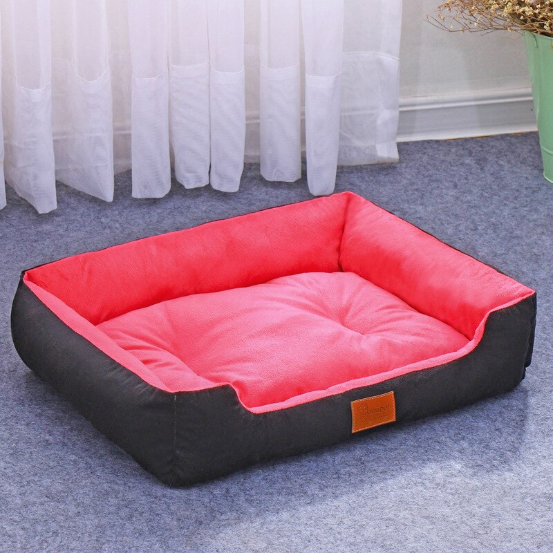 Super Soft Sofa Dog Beds Waterproof Bottom Soft Fleece Warm Bed For Dog Plus Size Soft Pet Bed Cat Bed Mat Autumn Winter Kennel: BlackRed / 68x58cm