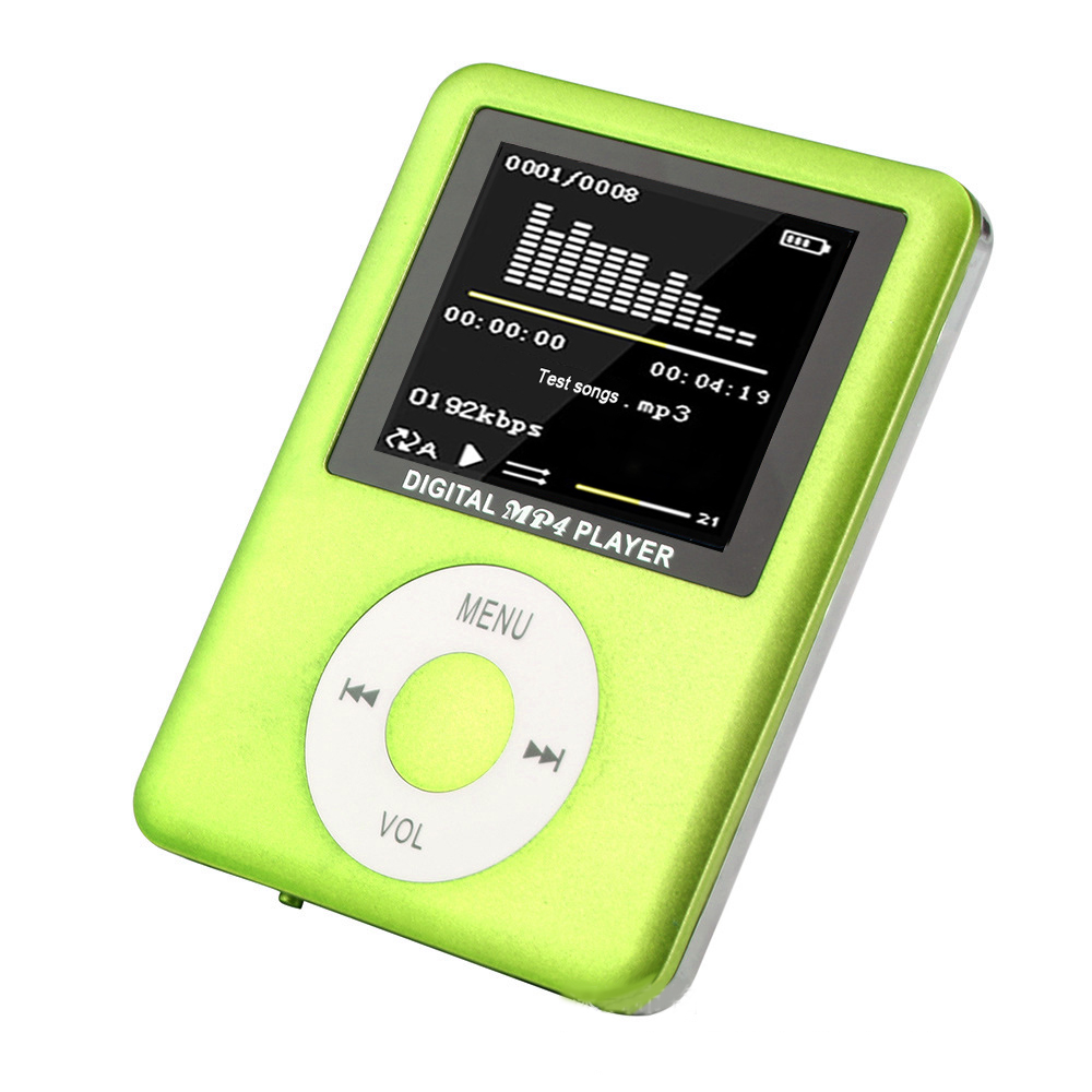 Novedad de , reproductor de música MP4 con pantalla LCD de tercera generación, Ultra delgado reproductor multimedia, compatible con tarjeta TF/SD: green