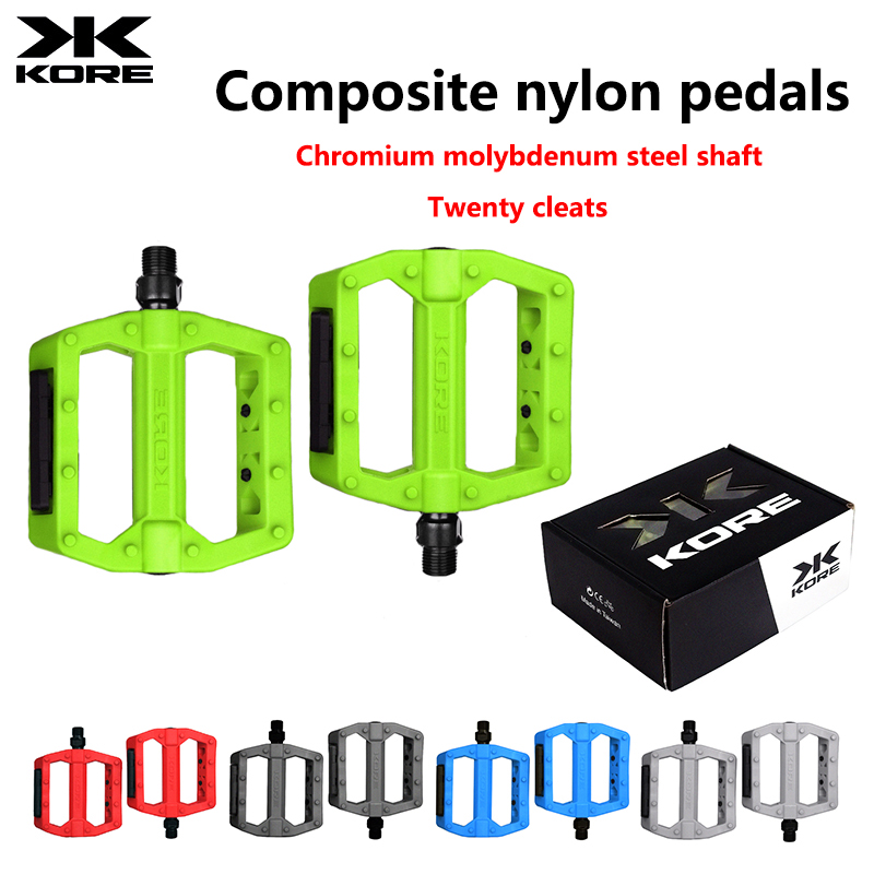 MTB Road bike KORE Pedal Bearing Pedals Non-slip Folding Bicycle Fixed Gear Water proof Nylon Downhill Ultra-light for 14mm Part