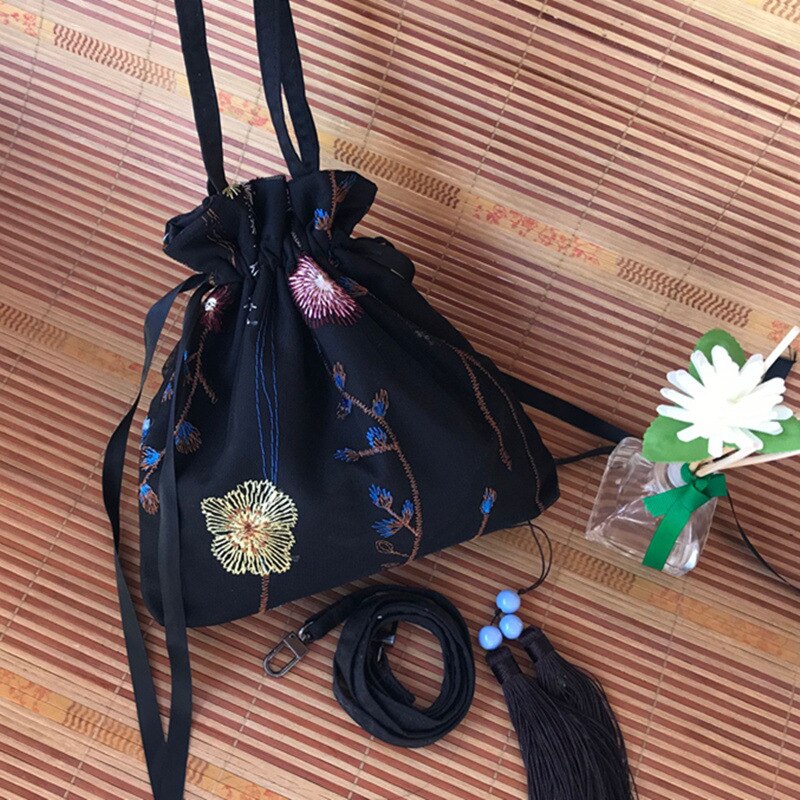 Sac à main rétro alasir pour femme, style chinois, hanfu, petites fleurs brodées, en dentelle, à bandoulière, mini sac à main rétro pour femme, sacs à ficelle: 1