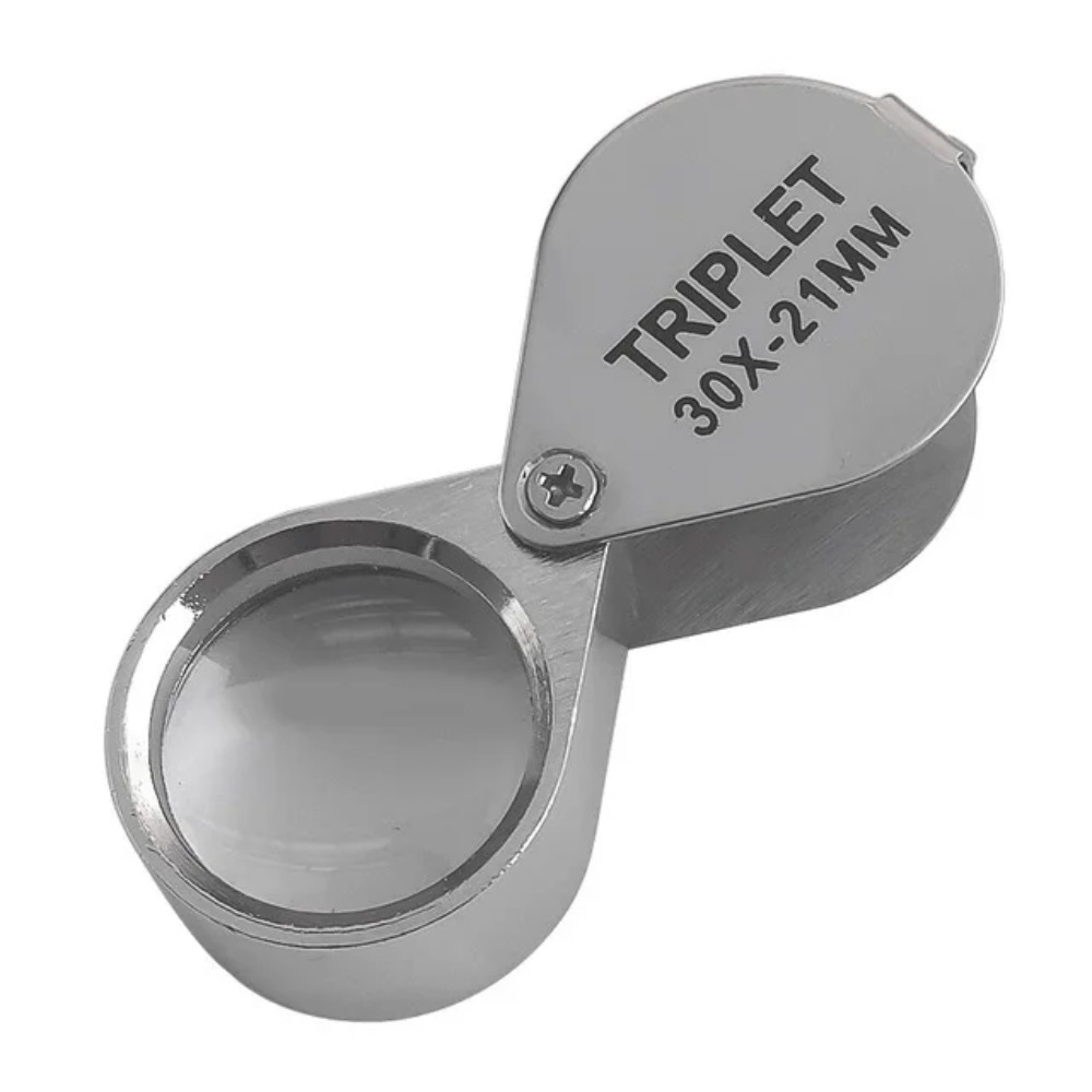 Mini lupa de bolsillo portátil 10-30X, lupa plegable de Metal para joyería, lupa de lectura de alta definición 10x20x 30x para joyeros: Morado