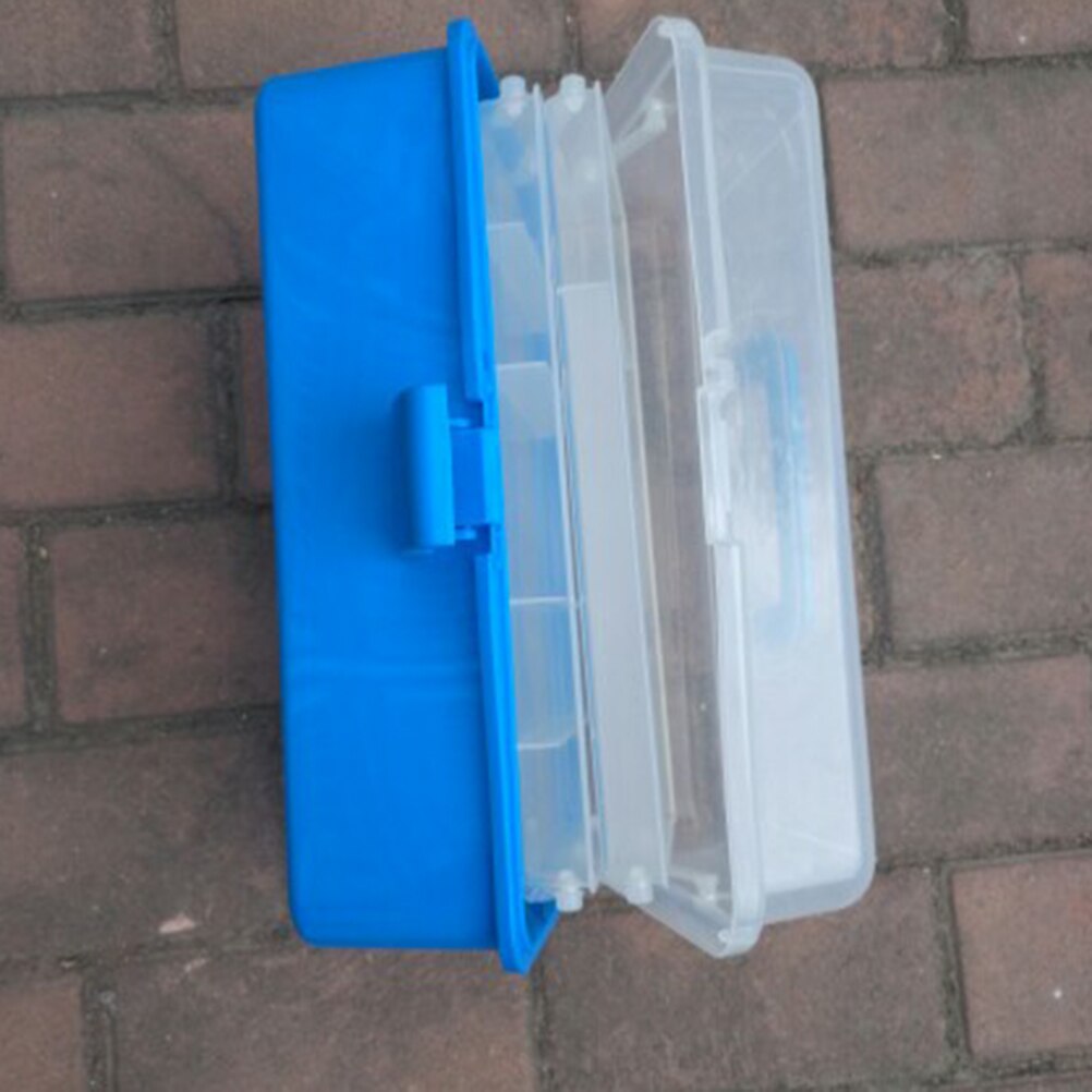 Multifunction Box Storage Hand Box Portable Organizer Case with 3 Layers (Blue)