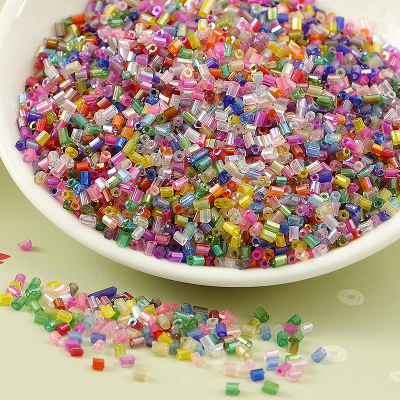 20g/1440 st 2mm ab genomskinliga glaspärlor bugelrör pysselpärlmaterial handgjorda halsringning korsstygn broderitillbehör: Slumpmässig blandning