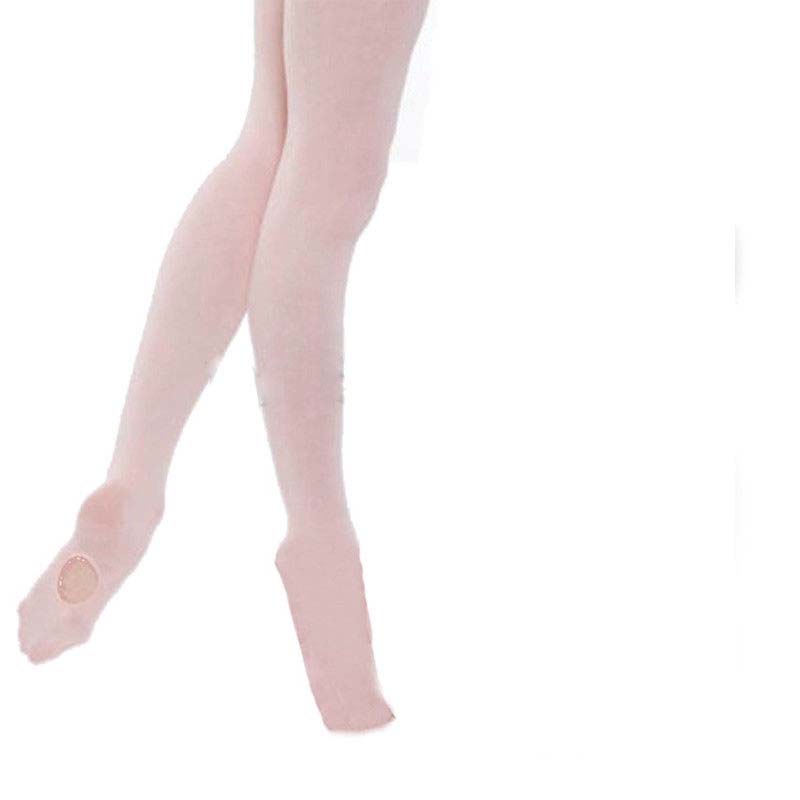 Mærke konvertible ensfarvede dansetights dansestrømpe balletstrømpebukser til børn &amp; voksne sml: Lyserød / M