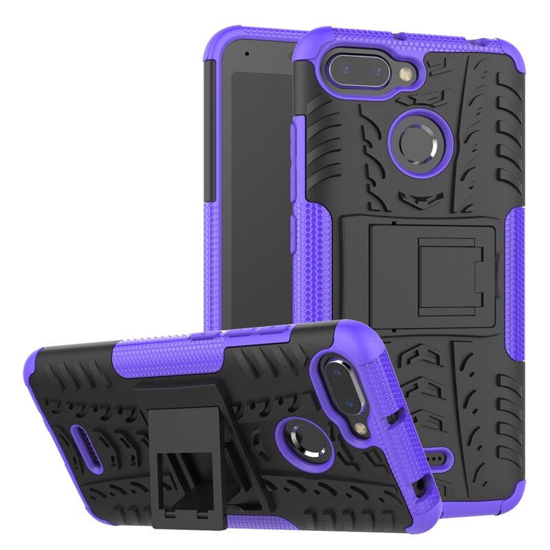 Armor Case Redmi 6A Case For Xiaomi Redmi 6A Case Silicone Heavy Duty Stand Xiomi Redmi 6A Case For Redmi 6A 6 7A Note 7 Covers: Redmi 7 / purple XWZJ