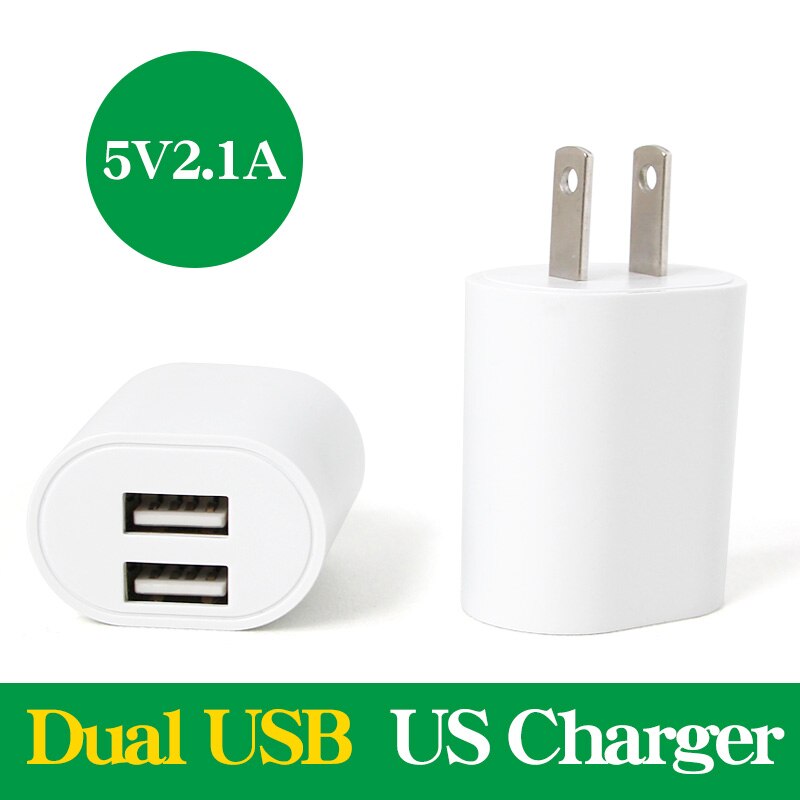 1PC US Adapter 5V2.1A Dual USB Charger For Smart Mobile Phone Charging AC/DC Adaptor Travel in Japan Thailand Canada Mexico: Default Title