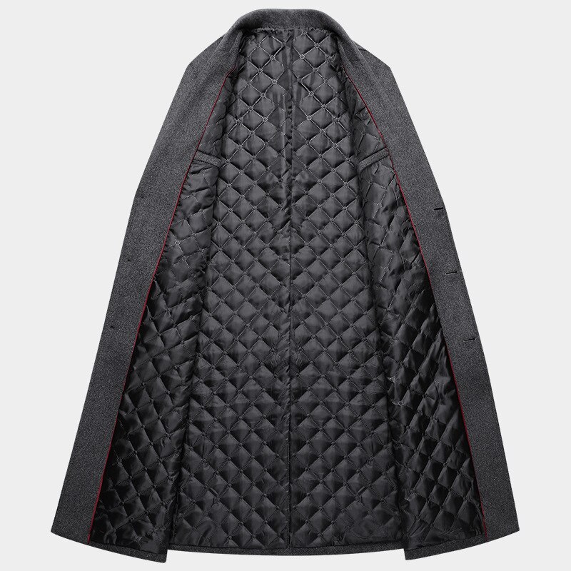 Extra Long Winter Trench Coat Men Cotton Filler Slim Men Coat Trench XXL