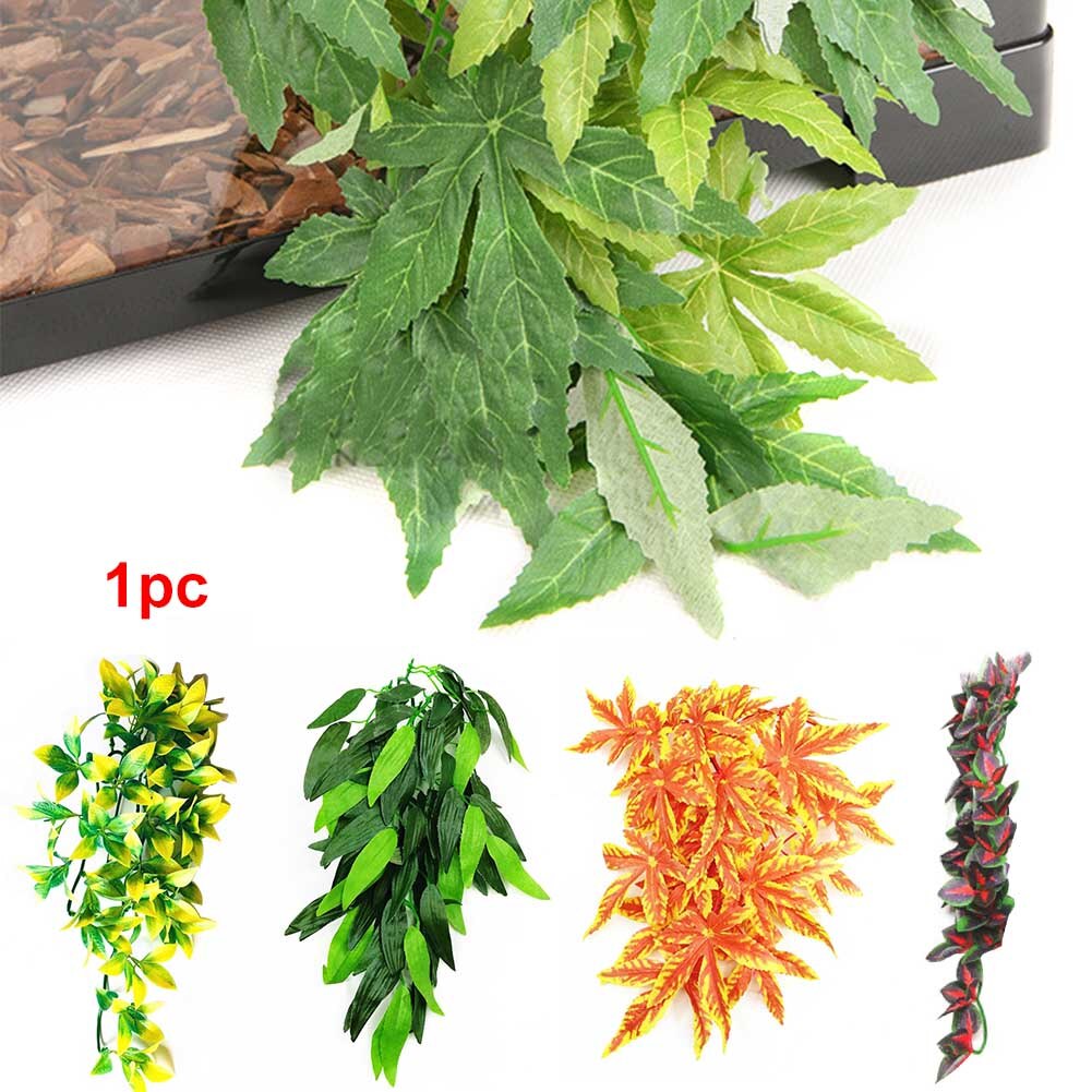 12 Inch Plastic Artificial Vine Pet Supplies Fish Tank For Reptile Ornament Realistic Simulated Plant With Suction Cup Handmade