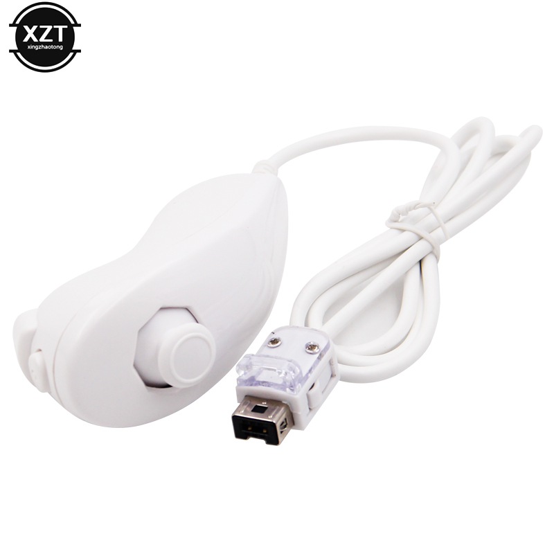 For Nintendo Wii Game Controller Left Hand Curved Game Handle Remote Controller For Wii Gamepad Nunchuk Game Accessories: WHITE