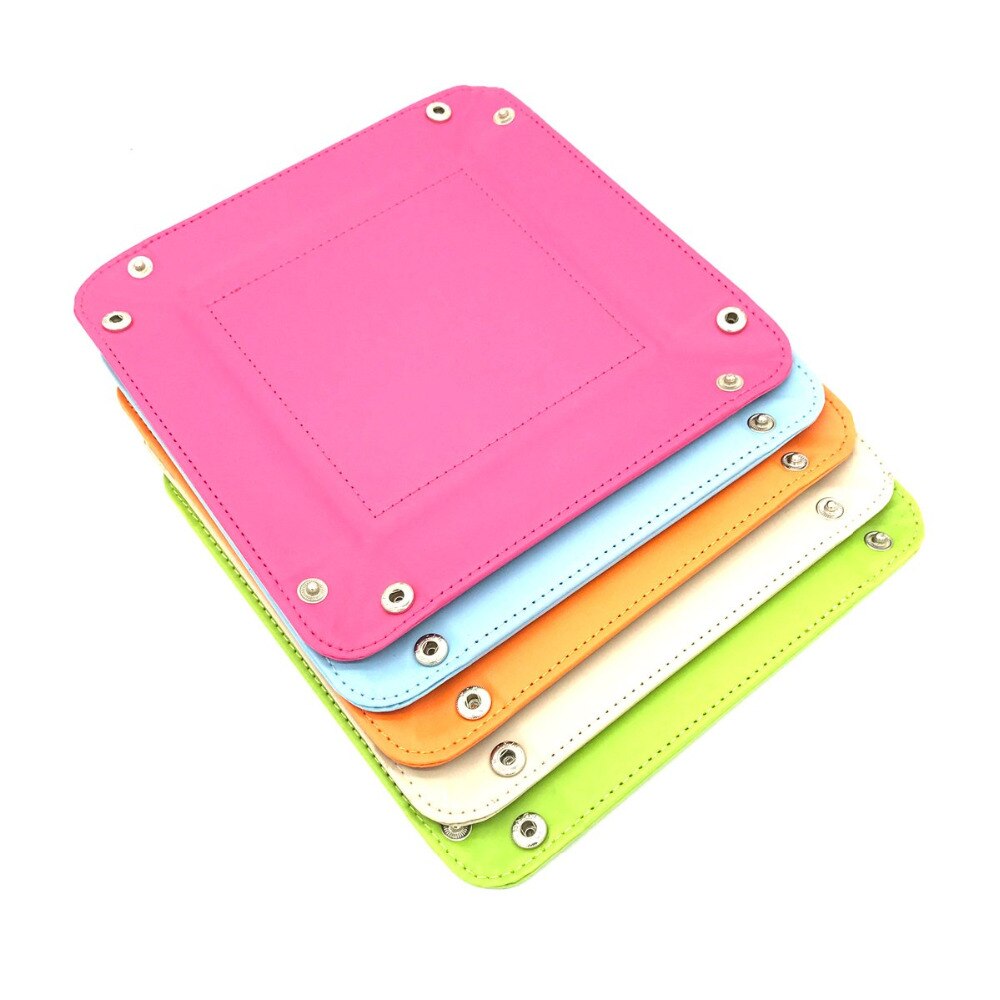 Xrhyy pu læder kammertjener bakke terningeholder multi-brug catchall bakke desktop natbord organisator sengekant caddy til kontoret eller hjemmet