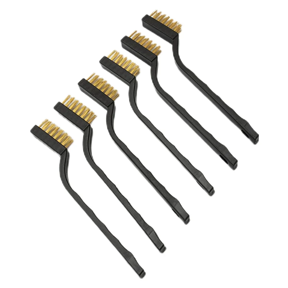 6 stks/set Reinigingsborstel Industriële Tandenborstel Mini Koperen Staaldraadborstel Roestvrij Staaldraadborstel Vuil Hard Reinigingsgereedschap