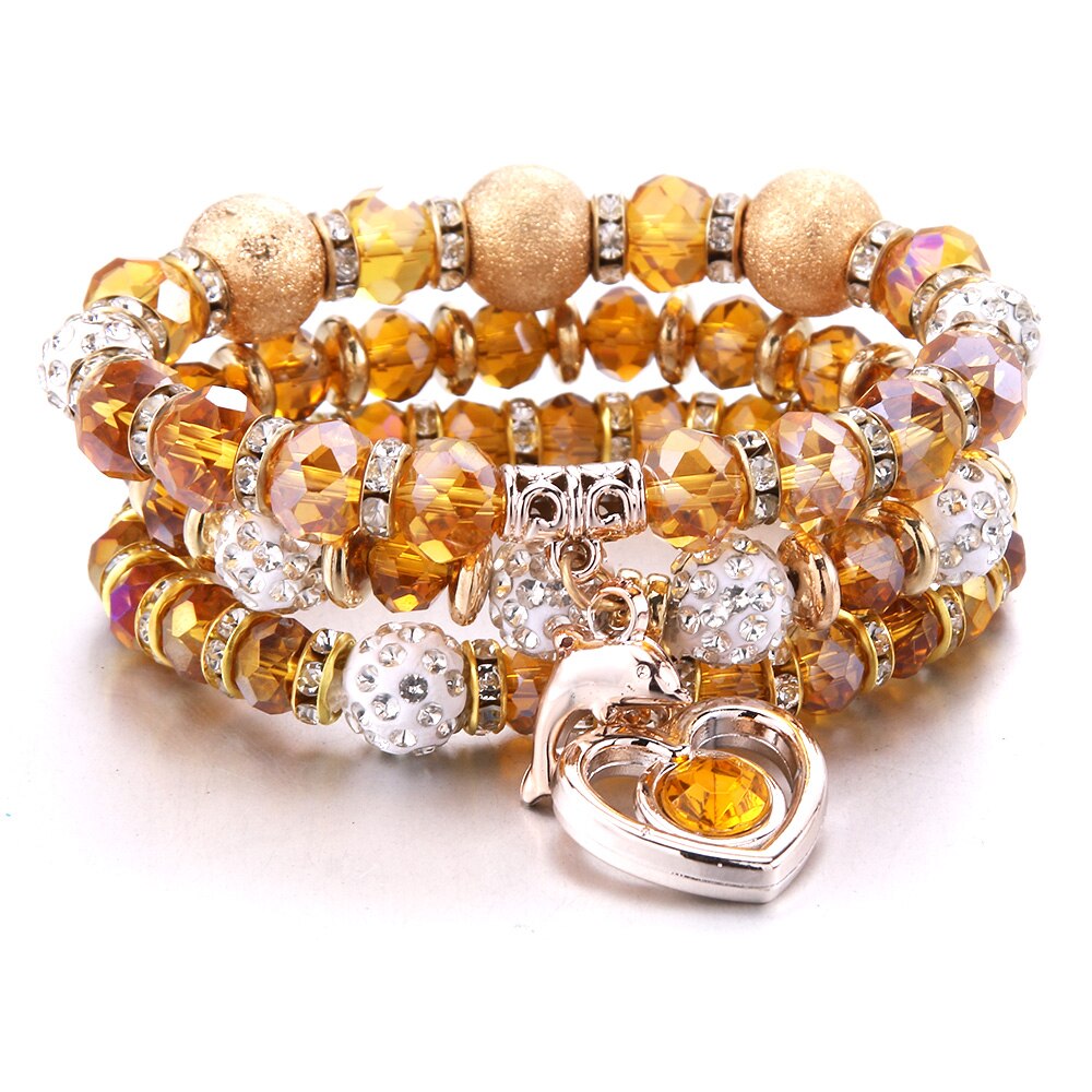 Bohemian Trend Women's Beaded Bracelet 3Pcs Mixed Color Resin Bracelet For Men's Luxury Jewelry Party Birthday: B3ZH-39