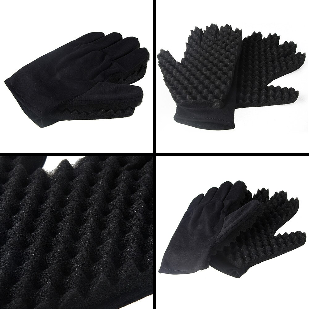 1PC bigoudi naturel friser gants bouclé style toolsCoil outil vague cheveux brosse éponge gants