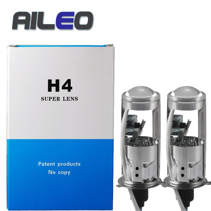 AILEO car modeling 6000K 4300k 8000K xenon H4 Mini Projector Lens LHD RHD for HID headlamp H4 easy to install 55w 10000lm: Car light bulb / LHD 6000K