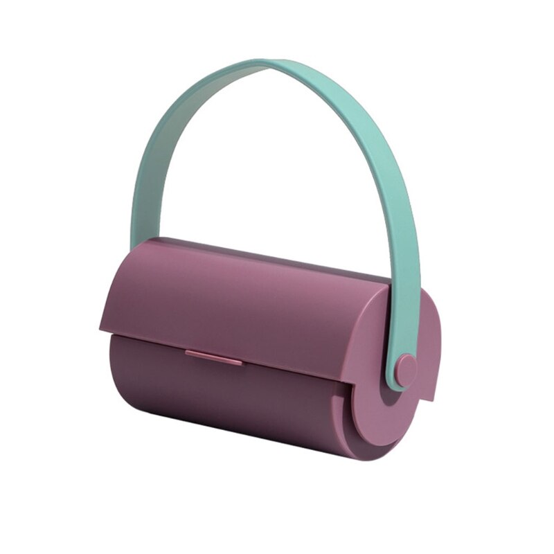 066E Sticky Paper Roller with Lanyard Super Sticky Pet Hair Remover Dust Removal Lint: Purple