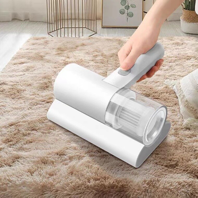 USB Rechargeable Mite Remover Brush for Bed Quilt Cold light acaricide disinfection Vacuum Cleaner 10000PA Suction: TY316-white