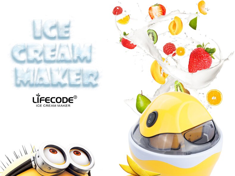 600ML Intelligent Ice Cream Maker Full Automatic Electric Icecream Machine DIY Milkshake Fruit Dessert Freezer EU