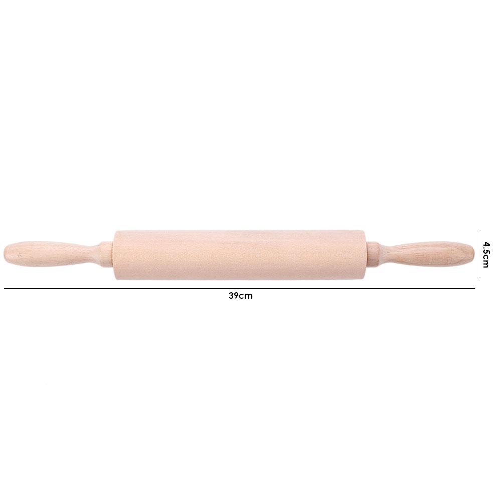 Husholdning heltre kjevle fondant kake baking informasjonskapsler nudler deig steking kjevle kjøkkentilbehør: 39 x 4.5 x 4.5 cm