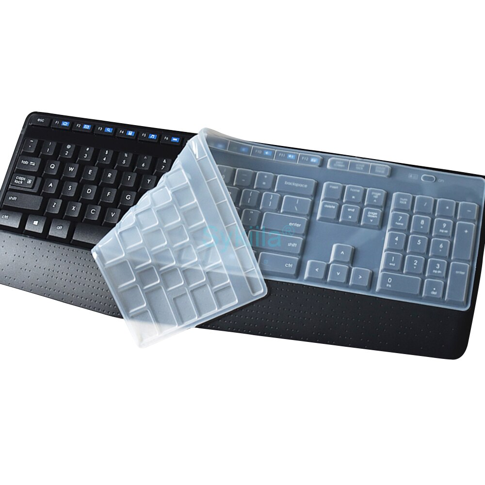 Keyboard Cover for Logitech MK345 K345 Protective Protector Skin Case Black Clear Silicon TPU Skin Computer