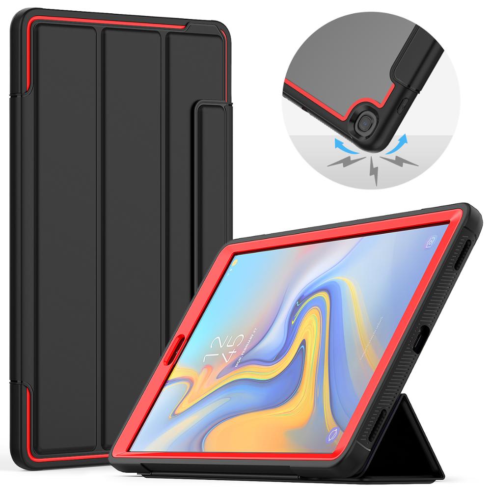 Samsung tab  a 10.1 cove med blyantspænde til læder samsung galaxy tab  a 10.1 etui sm -t510 sm-t515 tablet smart cover: Rød