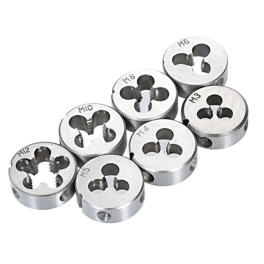 32 Uds HSS Grifo y Die Set métrico llave de corte M3-M12 de carburo de tungsteno grifo morir rosca de tornillo herramienta de fabricación poco conjunto ingeniero Kit