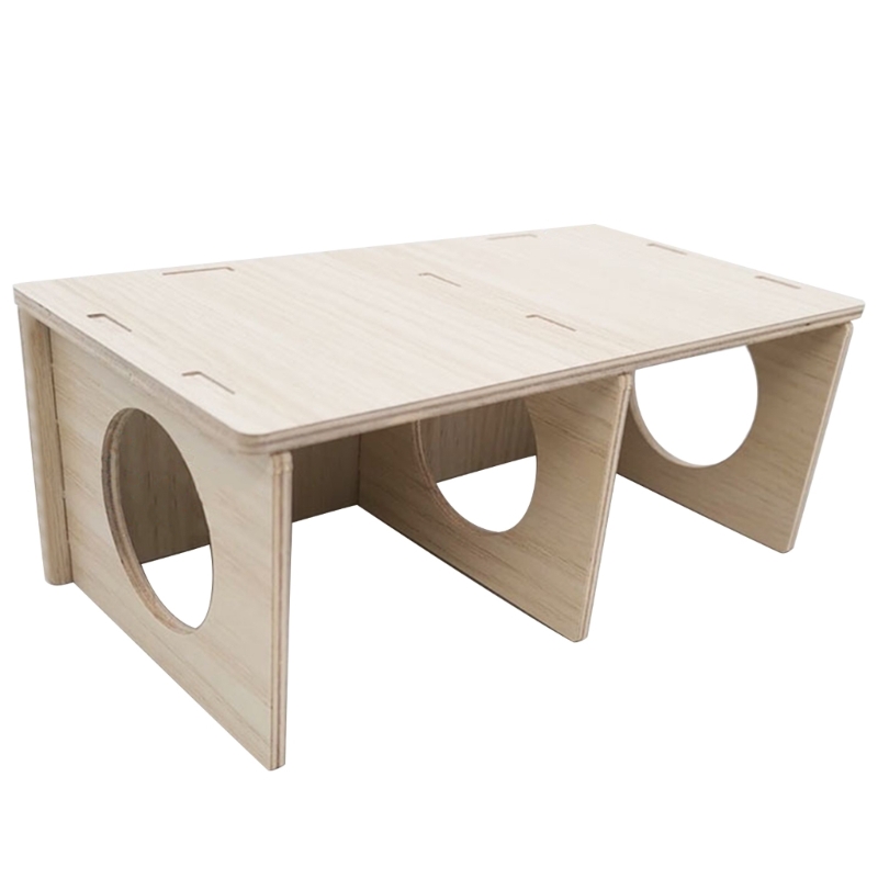 Durable Hamsters House Harmless Pet Toy Solid Wood Hamster Funny Rest House Toy: Scarlet