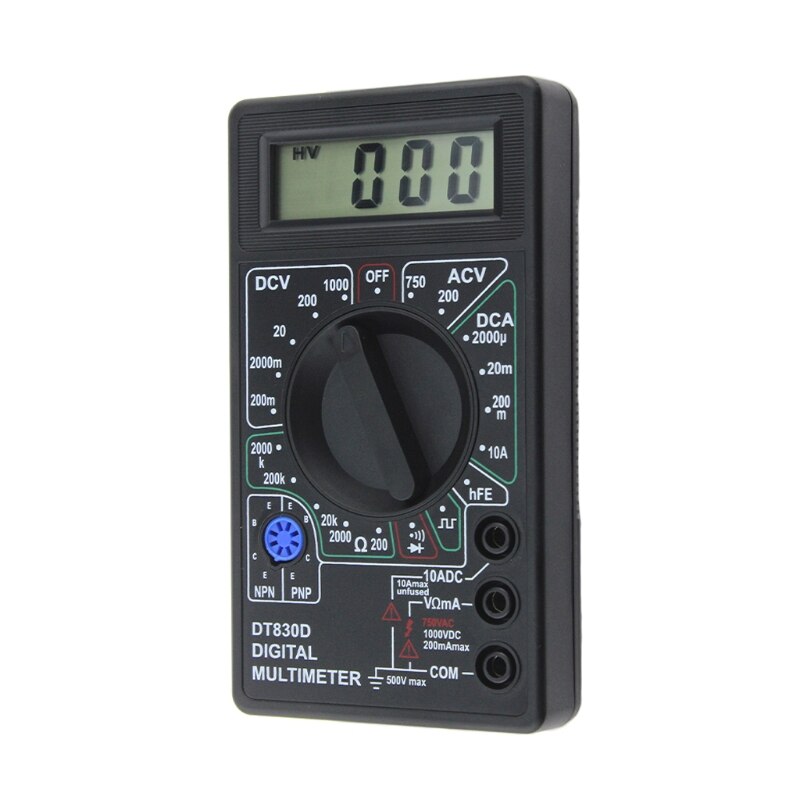 Mini Digital LCD Multimeter with Buzzer Voltage Ampere Meter Test Probe DC AC