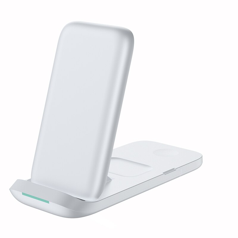 Chargeur sans fil pliable 30W 3 en 1, support pour iPhone 13 11 12 X Pro Max, chargeurs sans fil portables pour Apple Watch/AirPod 3: White