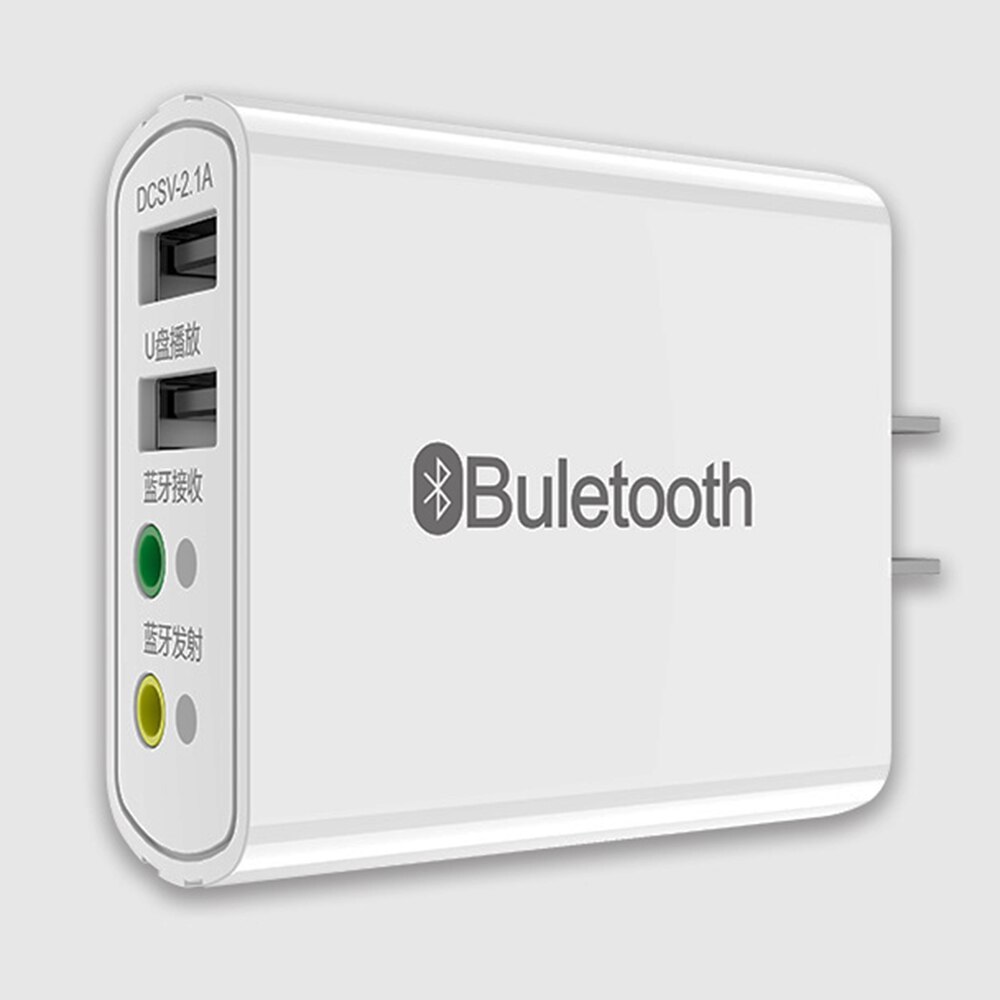 4 in 1 2.1A USB 2.0 Hub + Bluetooth 5.0 Receiver Transimtter with 3.5mm Jack Stereo Aux Audio Wireless Adapter for Speaker Car