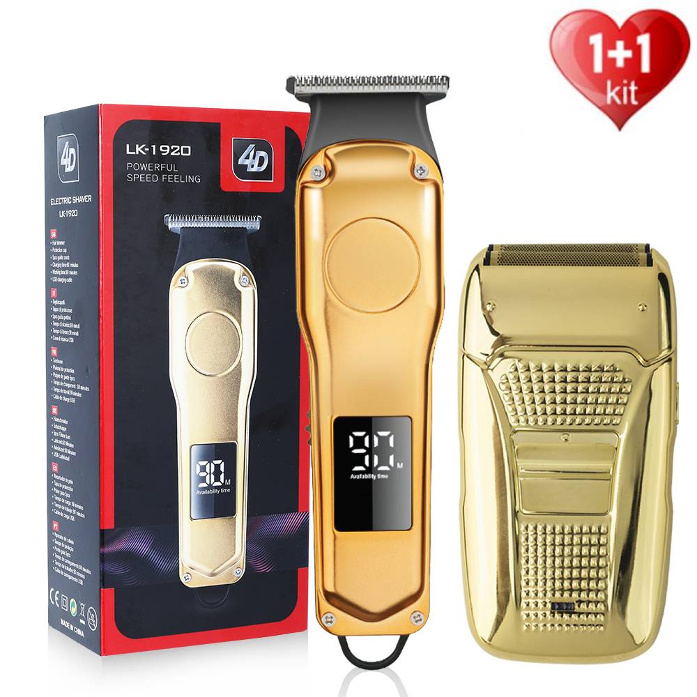 Tondeuse à cheveux professionnelle + rasoir électrique rasoir sans fil tondeuse à barbe Rechargeable finition coupe de cheveux Machine tondeuse directe