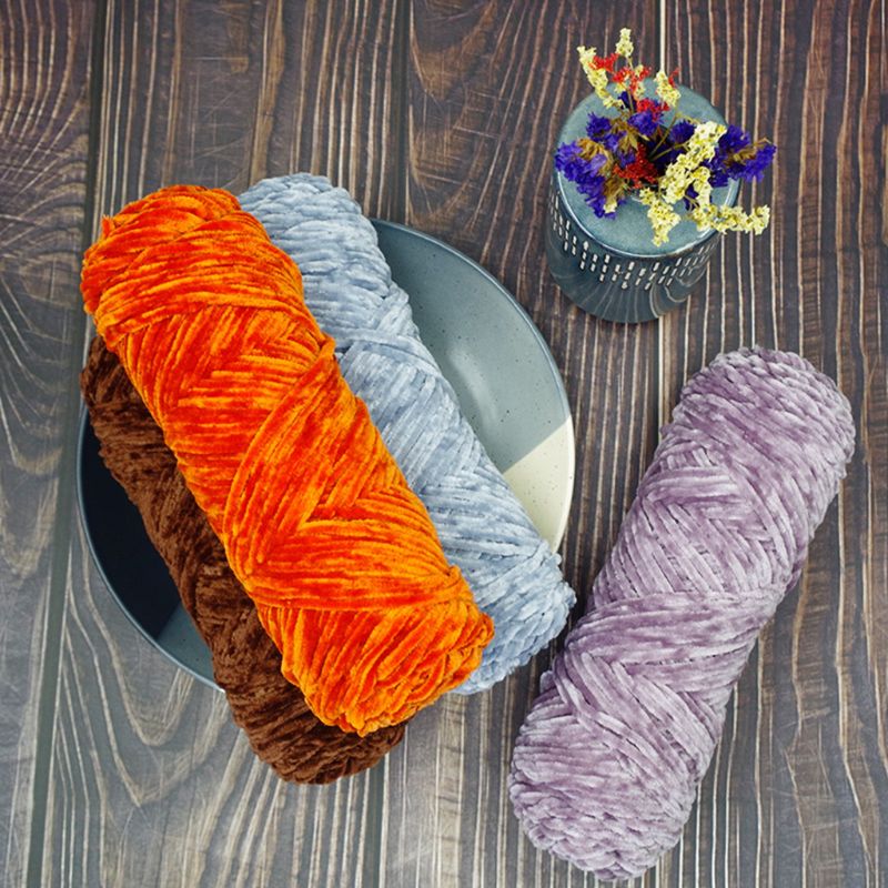 Fil Chenille en velours pour tricot à la main, fil de Crochet en fausse laine, moyen et épais, bricolage, écharpe artisanale, pull, fournitures de tricot