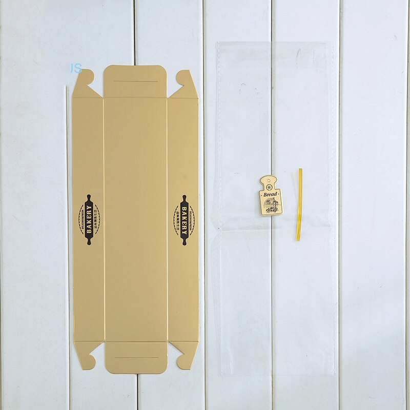 100pcs 27x7x3.5cm Bread tray + bread bag Cake roll Packing box Rectangular pastry box Baking supplies cake bag