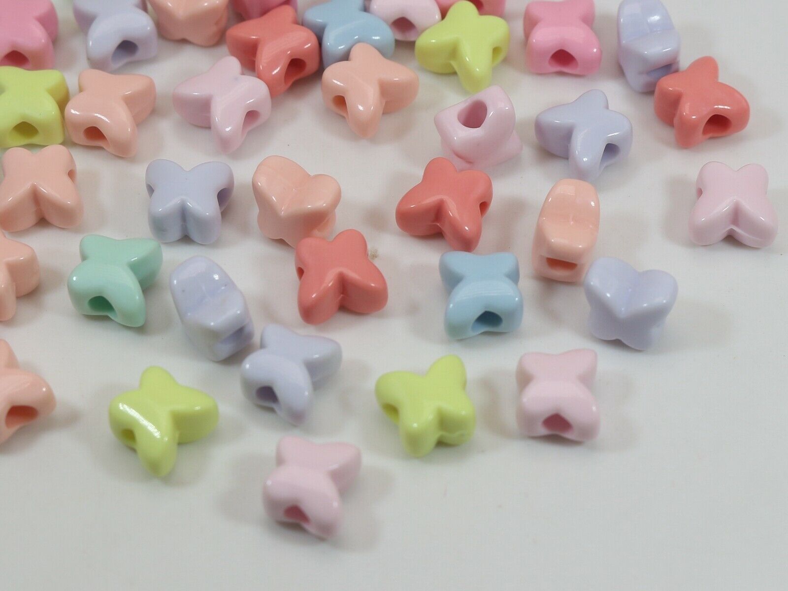 200 Mixed Pastel Color Acrylic Various Shape Pony Beads for Kids Kandi Craft: Butterfly  8MM