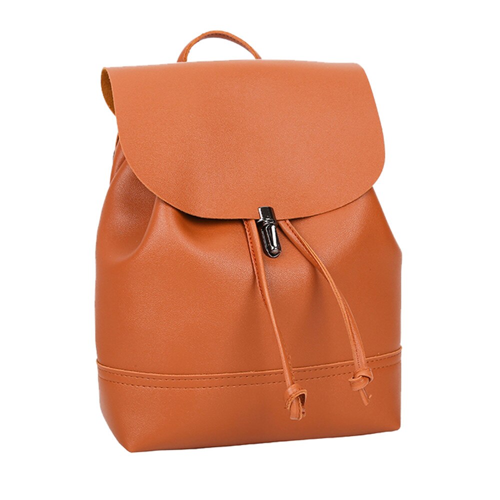 Women backpack Vintage Pure Color Leather School Bag Backpack Satchel backpack women Shoulder Bag bolsa