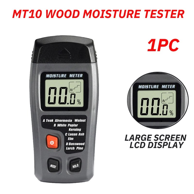1PC MT10 Hygrometer Nauwkeurige Grote LCD Display Hout Vocht Tester Digitale Muur Vochtdetector Hout Vocht Meter