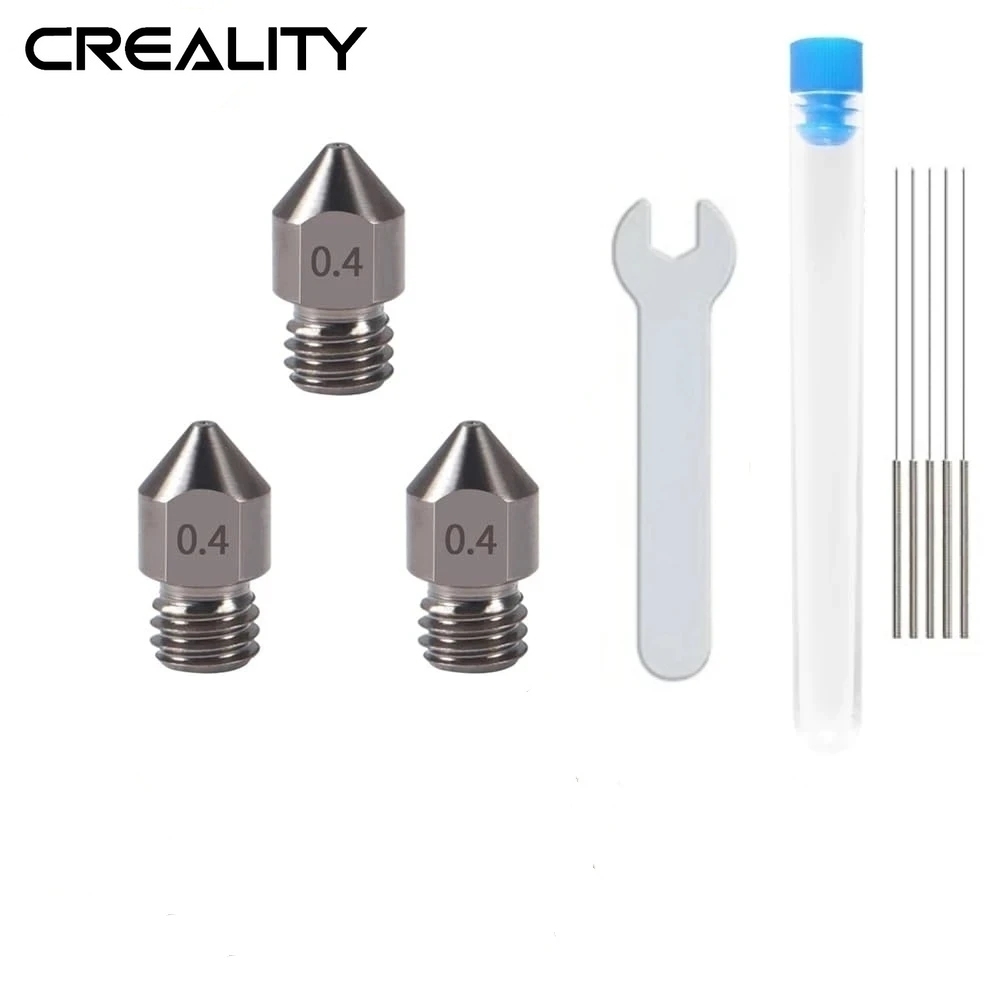 Ugelli in acciaio temprato da 3 pezzi da 0,4 mm Ugelli MK8 Ugelli per stampante 3D per Creality Ender 3/3 pro/3 V2, Ender 5/5 pro, CR-10/10S: Grigio