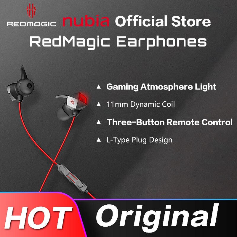 100% Originele Nubia Redmagic Gaming Oortelefoon Type-C Oordopjes 3.5Mm Koptelefoon Nubia Headset Voor Redmagic 5S 5G