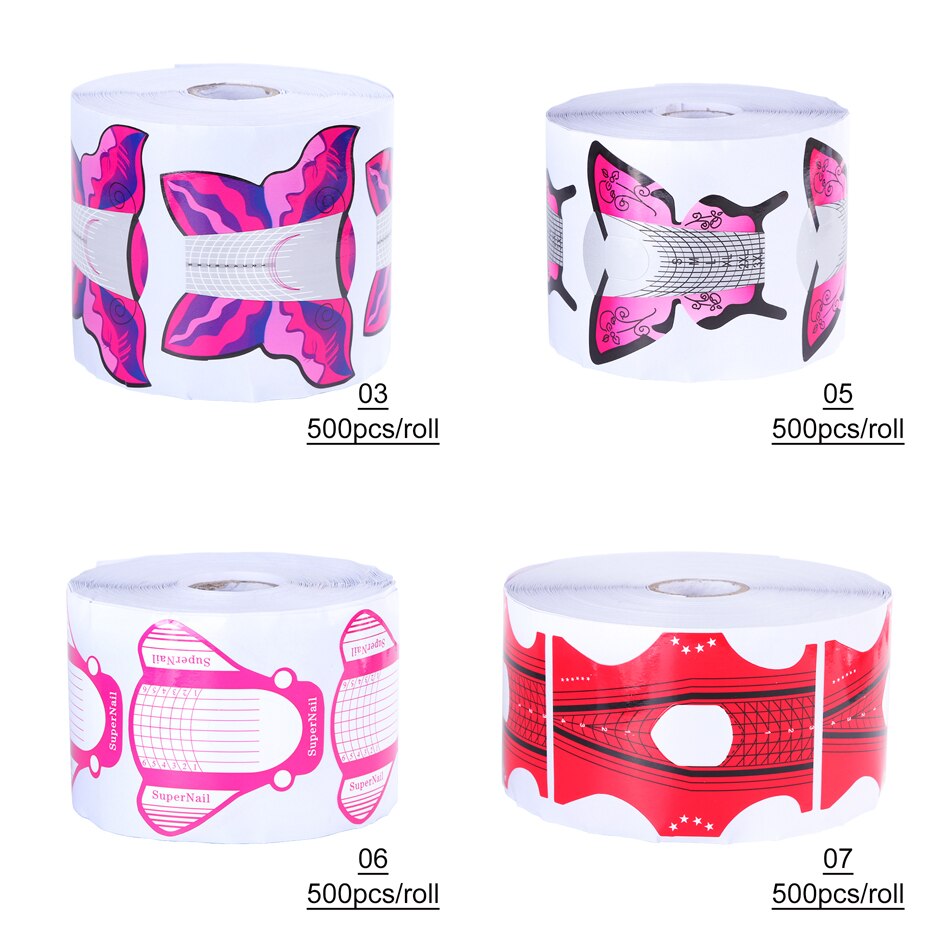 500pcs Nail Art French Acrylic UV Gel Extension Tips Quick Building Form Guide For Nail Extension Stencil Manicure Tools LY941-1