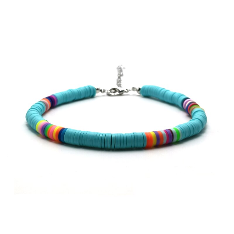 Handmade Polymer Clay Discs Anklet Women Adjustable Bohemian Ankle Bracelet Femme Leg Jewelry: 4