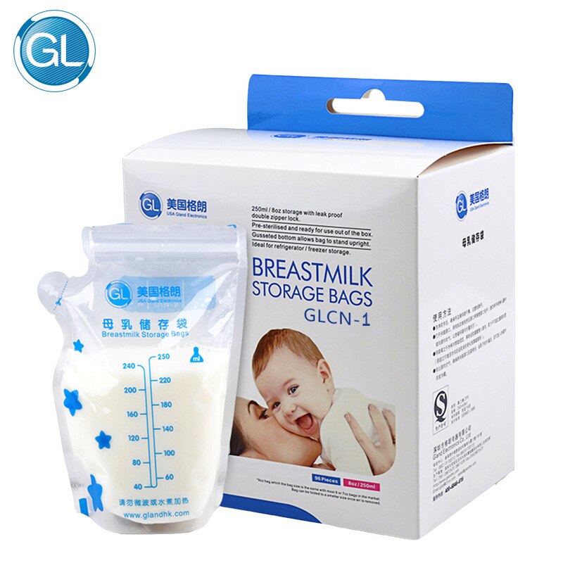 GL 250ML 40Pcs Veilig Vriezer Zakken Moedermelk Opbergzakken Melk Opslag Babyvoeding Opslag Melk BPA Gratis baby Moedermelk Voeden