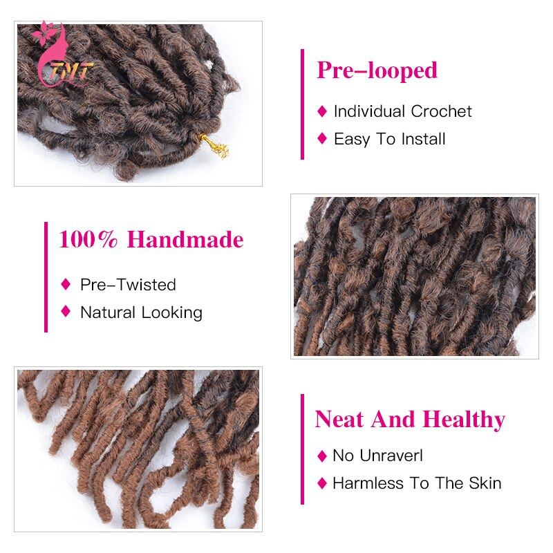 Butterfly Locs Distressed Faux Locs Crochet Braids Hair Pre-twisted Braids Hair Easy Install