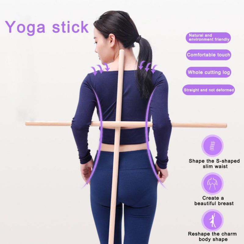 Tre yoga stangpinner komfortabel form kroppsstrekkverktøy for kampsportartister dansere gymnaster rod yoga pilates stick fitness