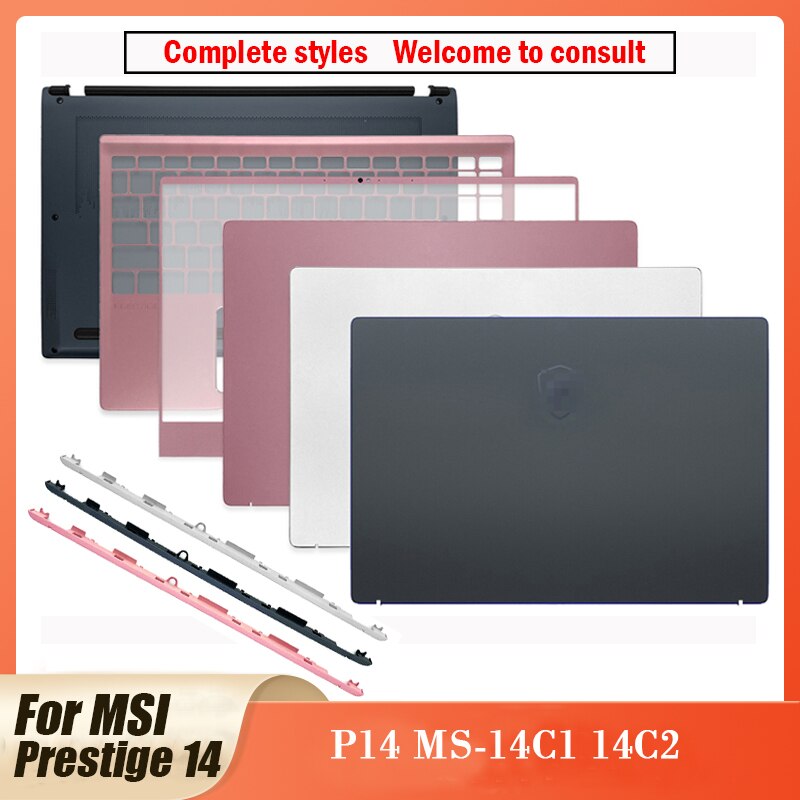 Funda para portátil MSI Prestige 14 P14 MS-14C1 14C2, cubierta trasera LCD/bisel frontal/reposamanos/funda inferior, parte superior e inferior,