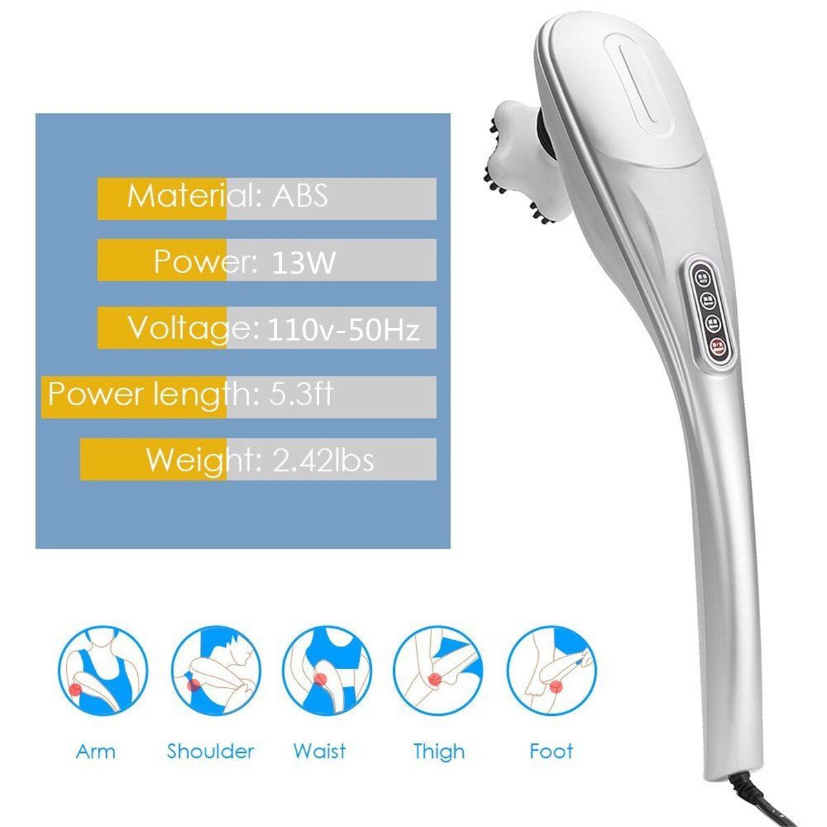 5 in 1 Elektrische Nacken Massagegerät Handheld Hammer Infrarot Massage Zurück Taille Bein Körper Entspannen Halswirbel Rolle Massage Stock