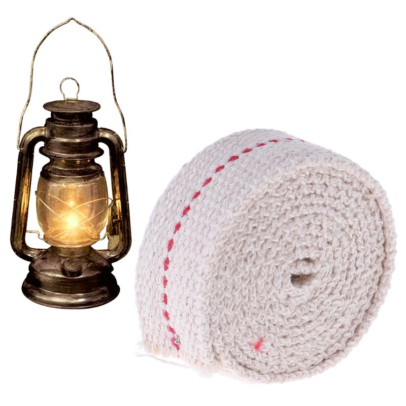 Premium Olie Lamp Mate Platte Katoen Olie Lantaarn Kerosine Lamp Lont Rood Stitch 0.79in Breed 3.3ft Roll HX6D