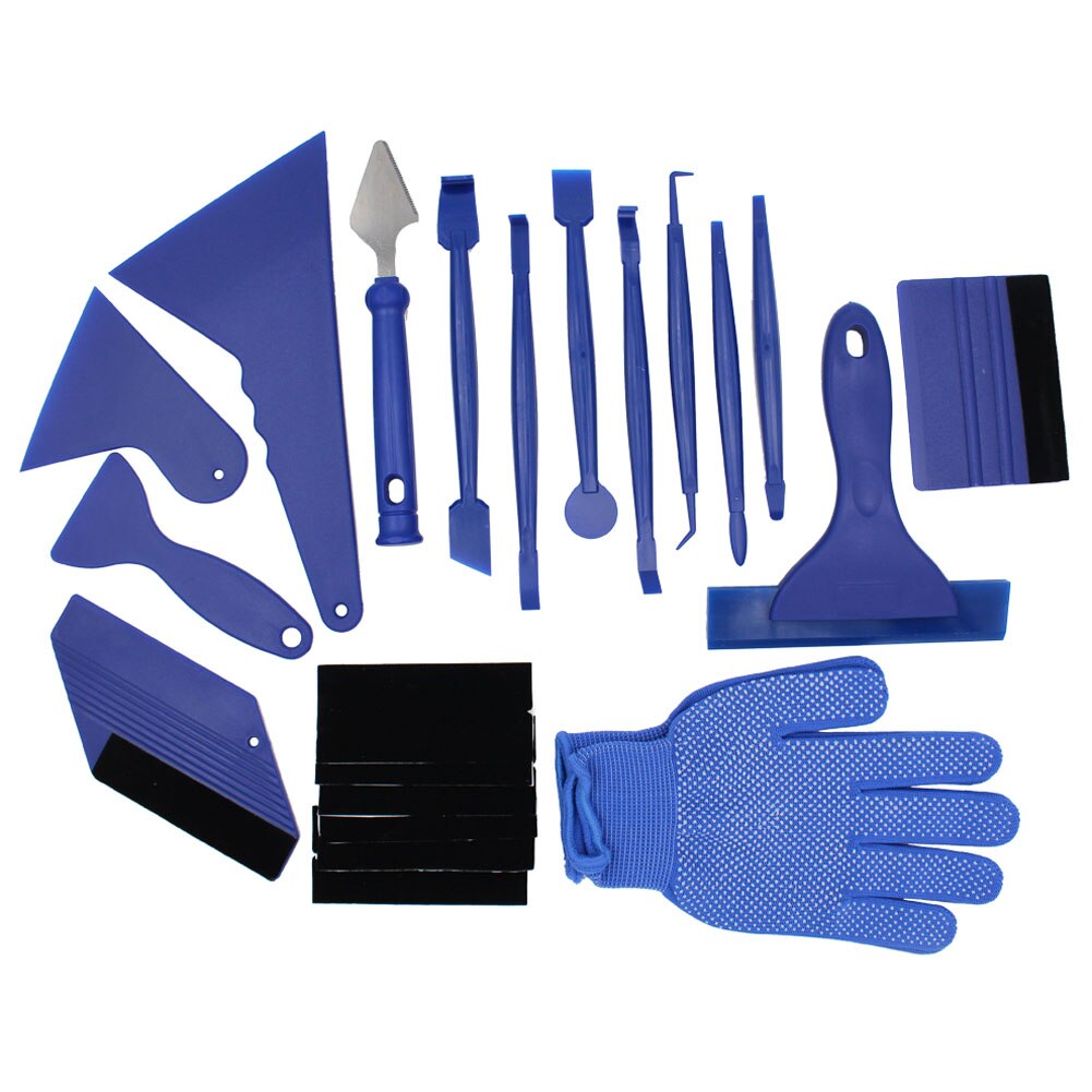 21Pcs Car Vinyl Wrap Tools Carbon Fiber Film Wrapping Cutter Aid Tool Window Tint Squeegee Razor Scraper Sticker Car Accessories