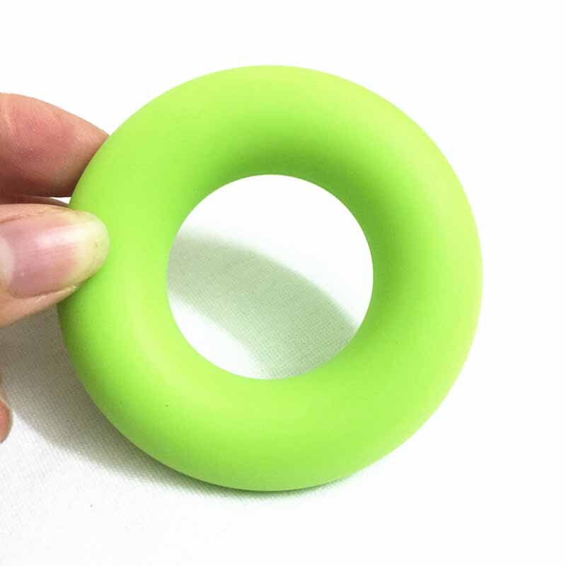 Anillo de tracción de silicona para dedo + bandas de resistencia para entrenamiento, anillo de goma, expansor de agarre de mano, antebrazo, muñeca, entrenamiento carpiano: Green O