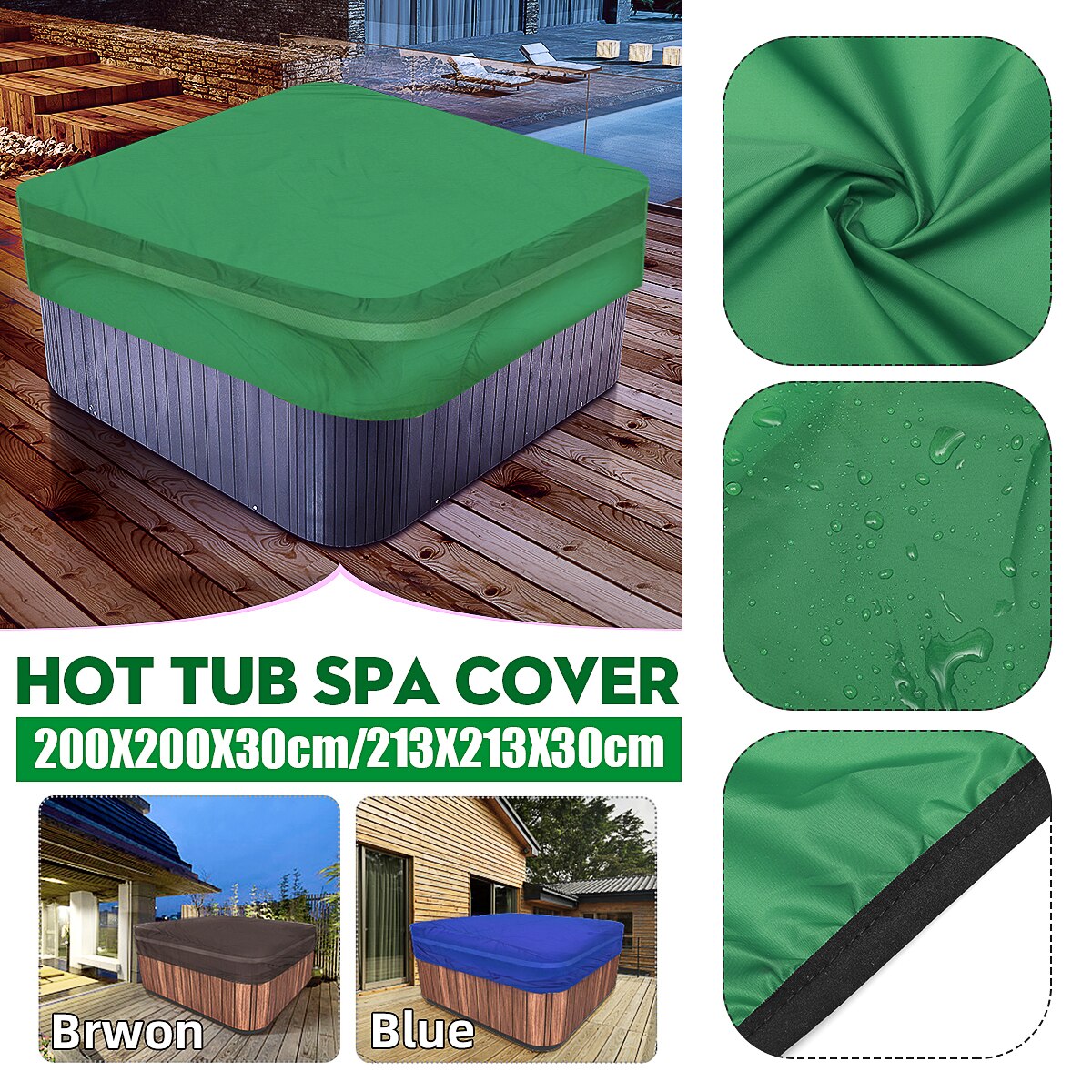 Universal Tub Cover All-Weather Spa Cover Cap Protector Hotspring Spa Weather Waterproof Prevent Snow Rain Dust Guard