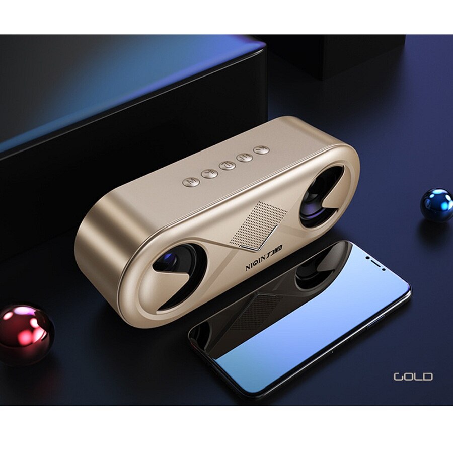 Draadloze Bluetooth 5.0 Speaker 4D Stereo Sound Luidspreker Draagbare Outdoor Dubbele Luidsprekers Ondersteuning Tf Card/Usb Drive/Aux: Goud