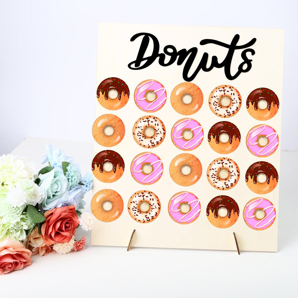 Munk vägg håller godis söt vagn munk födelsedagsfest tillbehör bröllop rustik inredning trä bröllop bord dekor baby shower: 1pc timmar